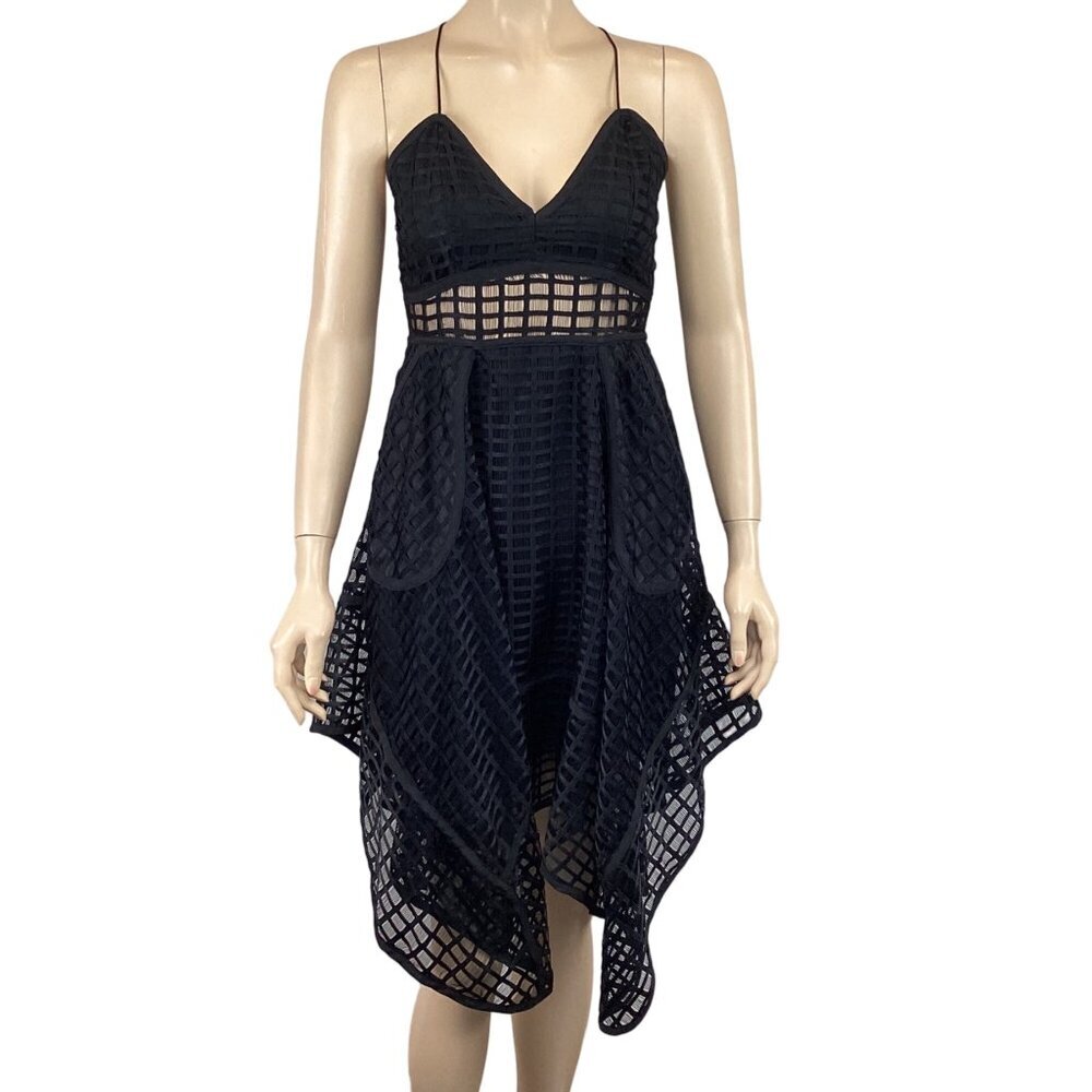 NBD Revolve Black Sleeveless Dress Size Small‎ Handkerchief Hem Cocktail